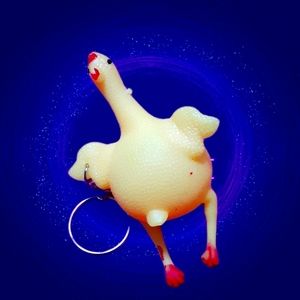 Egg Laying Chicken Keychain
